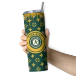custom oakland athletics camo streak green skinny tumbler best selling.webp