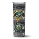 custom oakland athletics chevron v green gray skinny tumbler best selling.webp
