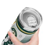 custom oakland athletics snoopy dog green white skinny tumbler best selling.webp