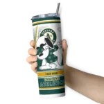 custom oakland athletics snoopy dog green white skinny tumbler best selling.webp
