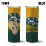custom oakland athletics sparkle lips green skinny tumbler best selling.webp