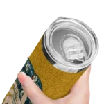 custom oakland athletics sparkle lips green skinny tumbler best selling.webp