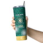 custom oakland athletics starburst tiles green skinny tumbler best selling.webp