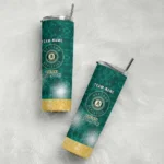 custom oakland athletics starburst tiles green skinny tumbler best selling.webp