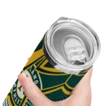 custom oakland athletics web stripes green white skinny tumbler best selling.webp