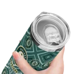 custom oakland athletics zipper leopard green skinny tumbler best selling.webp
