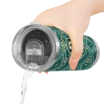 custom oakland athletics zipper leopard green skinny tumbler best selling.webp