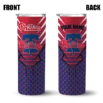 custom philadelphia phillies chevron stripes blue skinny tumbler best selling.webp