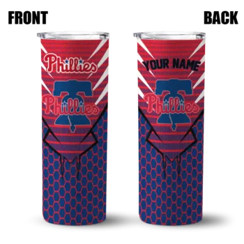 custom philadelphia phillies chevron stripes blue skinny tumbler fashion forward.webp