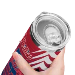 custom philadelphia phillies chevron stripes blue skinny tumbler best selling.webp