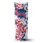 custom philadelphia phillies claw marks blue white skinny tumbler best selling.webp