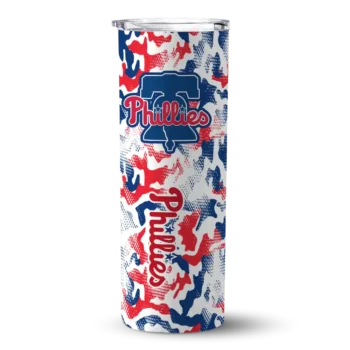 custom philadelphia phillies claw marks blue white skinny tumbler best selling.webp