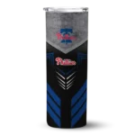 custom philadelphia phillies hexagon honeycomb blue black skinny tumbler best selling.webp