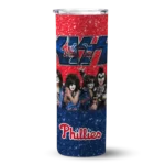 custom philadelphia phillies kiss band red skinny tumbler best selling.webp