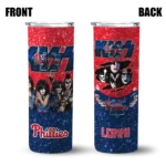 custom philadelphia phillies kiss band red skinny tumbler best selling.webp