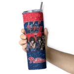custom philadelphia phillies kiss band red skinny tumbler best selling.webp