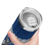 custom philadelphia phillies sparkle drip blue skinny tumbler best selling.webp