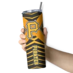 custom pittsburgh pirates camo texture black skinny tumbler best selling.webp
