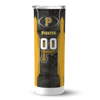 custom pittsburgh pirates stacked diamond black skinny tumbler best selling.webp