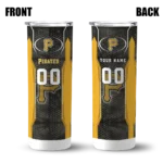 custom pittsburgh pirates stacked diamond black skinny tumbler best selling.webp