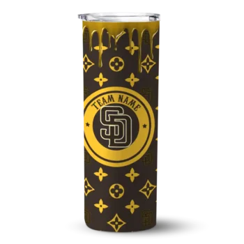 custom san diego padres camo streak brown skinny tumbler best selling.webp
