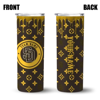 custom san diego padres camo streak brown skinny tumbler fashion forward.webp