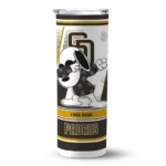 custom san diego padres snoopy dog brown white skinny tumbler best selling.webp
