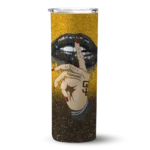 custom san diego padres sparkle lips brown skinny tumbler best selling.webp