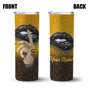 custom san diego padres sparkle lips brown skinny tumbler fashion forward.webp
