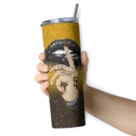 custom san diego padres sparkle lips brown skinny tumbler best selling.webp
