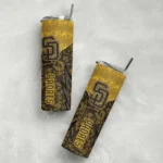 custom san diego padres spiral burst print brown skinny tumbler best selling.webp