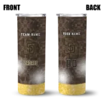 custom san diego padres starburst tiles brown skinny tumbler best selling.webp