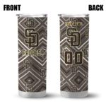custom san diego padres zipper leopard brown skinny tumbler best selling.webp