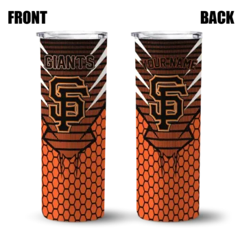 custom san francisco giants chevron stripes orange skinny tumbler fashion forward.webp