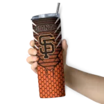 custom san francisco giants chevron stripes orange skinny tumbler best selling.webp