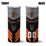 custom san francisco giants hexagon honeycomb orange black skinny tumbler best selling.webp