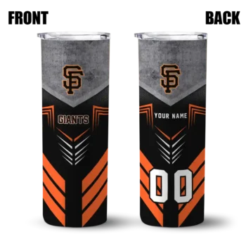 custom san francisco giants hexagon honeycomb orange black skinny tumbler fashion forward.webp