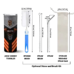 custom san francisco giants hexagon honeycomb orange black skinny tumbler best selling.webp