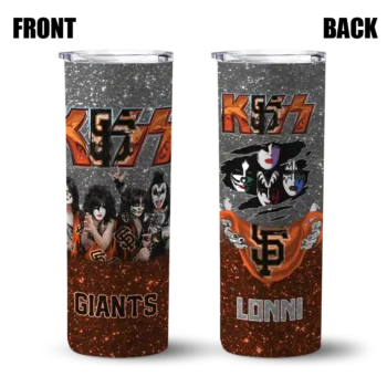 custom san francisco giants kiss band black skinny tumbler fashion forward.webp