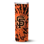 custom san francisco giants metallic grid orange skinny tumbler best selling.webp