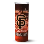 custom san francisco giants rose romance orange black skinny tumbler best selling.webp