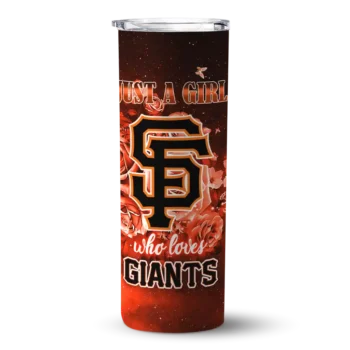 custom san francisco giants rose romance orange black skinny tumbler best selling.webp