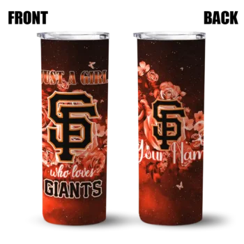 custom san francisco giants rose romance orange black skinny tumbler fashion forward.webp