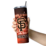 custom san francisco giants rose romance orange black skinny tumbler best selling.webp