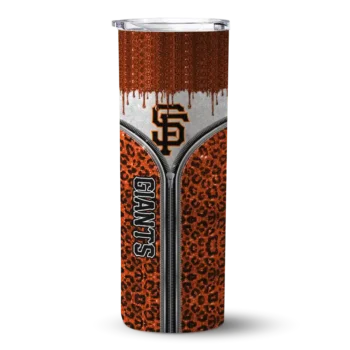 custom san francisco giants sparkle drip orange skinny tumbler best selling.webp