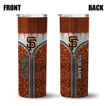 custom san francisco giants sparkle drip orange skinny tumbler fashion forward.webp