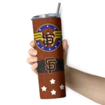 custom san francisco giants star cluster orange skinny tumbler best selling.webp