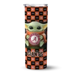custom san francisco giants yoda cozy orange black skinny tumbler best selling.webp