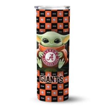 custom san francisco giants yoda cozy orange black skinny tumbler best selling.webp