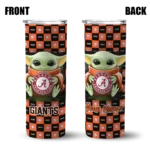 custom san francisco giants yoda cozy orange black skinny tumbler best selling.webp